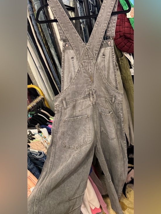 NWOT Free People We The Free Good Luck Barrel Overalls - archive grey - XS - Picture 9 of 11